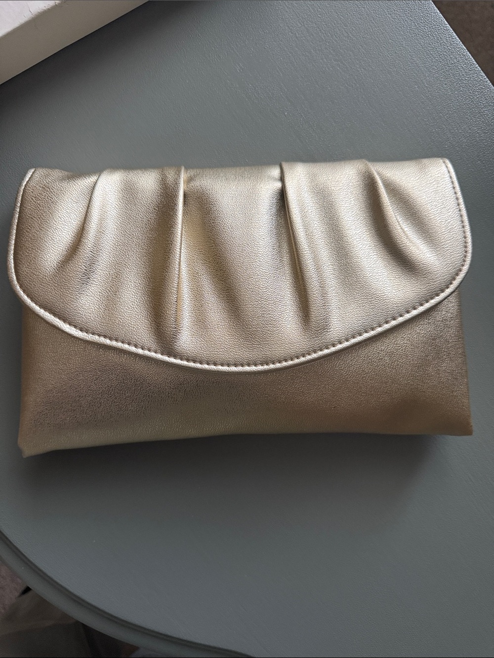 Vintage Avon Metallic Gold Pleated Clutch Purse for Women